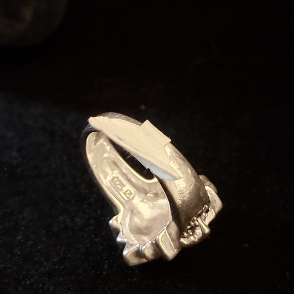 925 Sterling Silver, CZ and Marcasite Starburst Ring - Picture 6 of 6